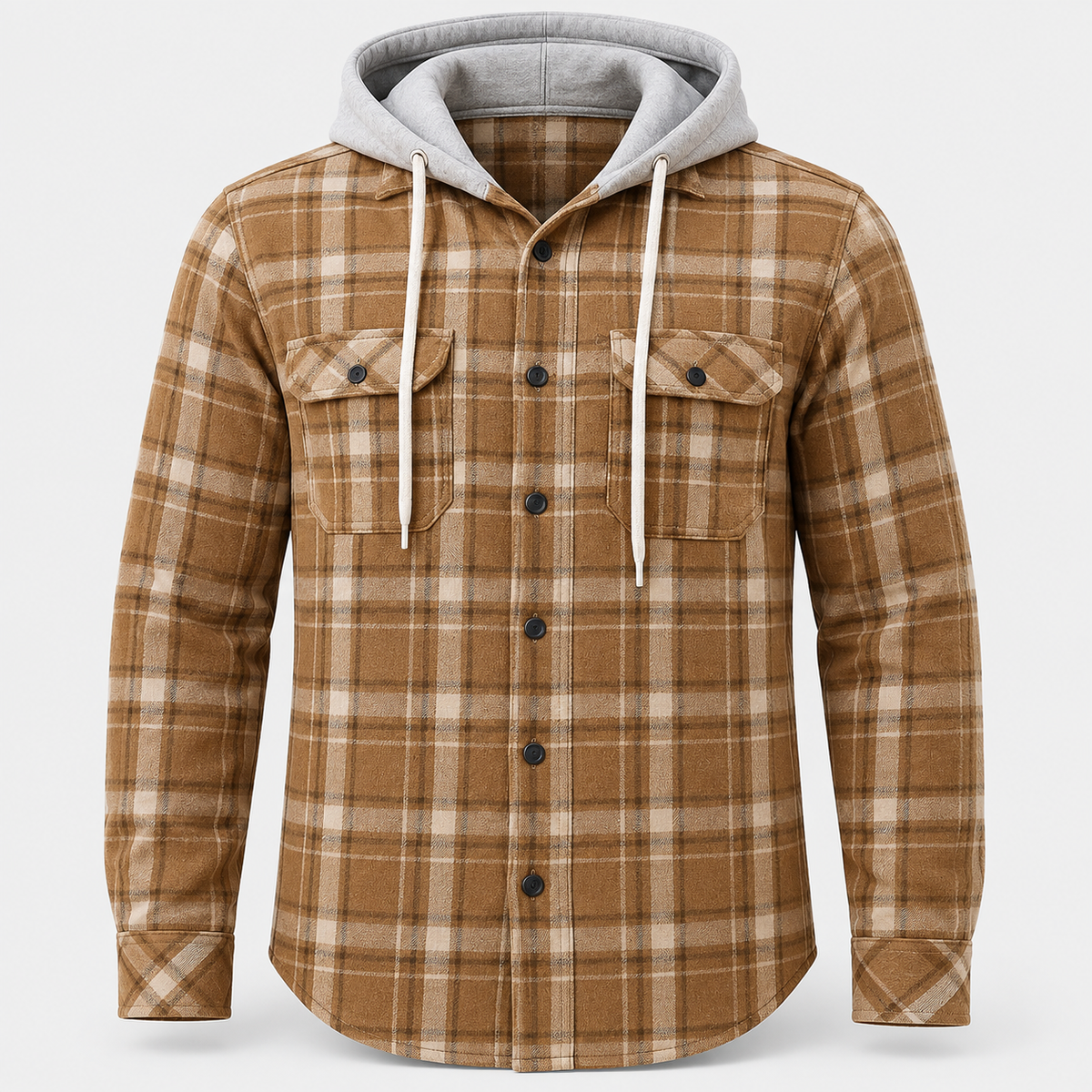 Rowan | Mens Overshirt Hooded Checked