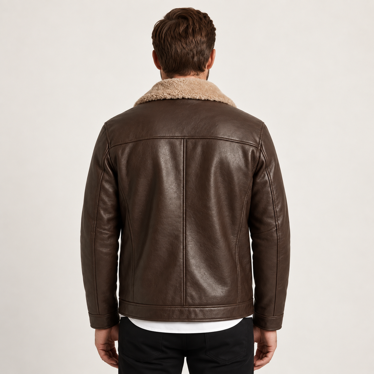 Cormac | Faux Leather Jacket Men Fleece Lined