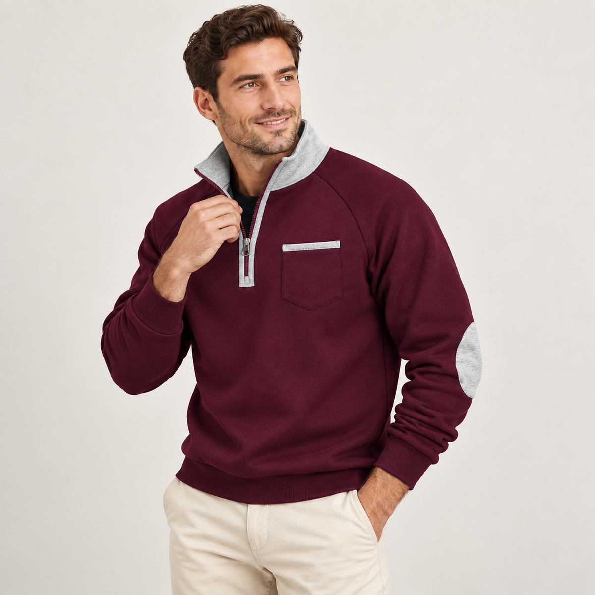 Ambrose - Stand Collar Mens Quarter Zip Jumper