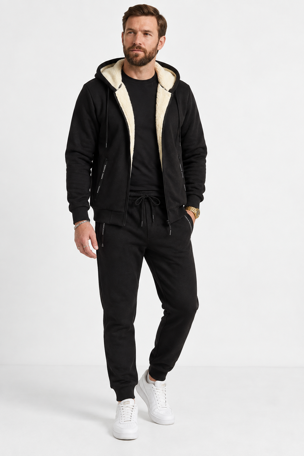 Soren - Cosy Men's Fleece-Lined Zip Tracksuit Set