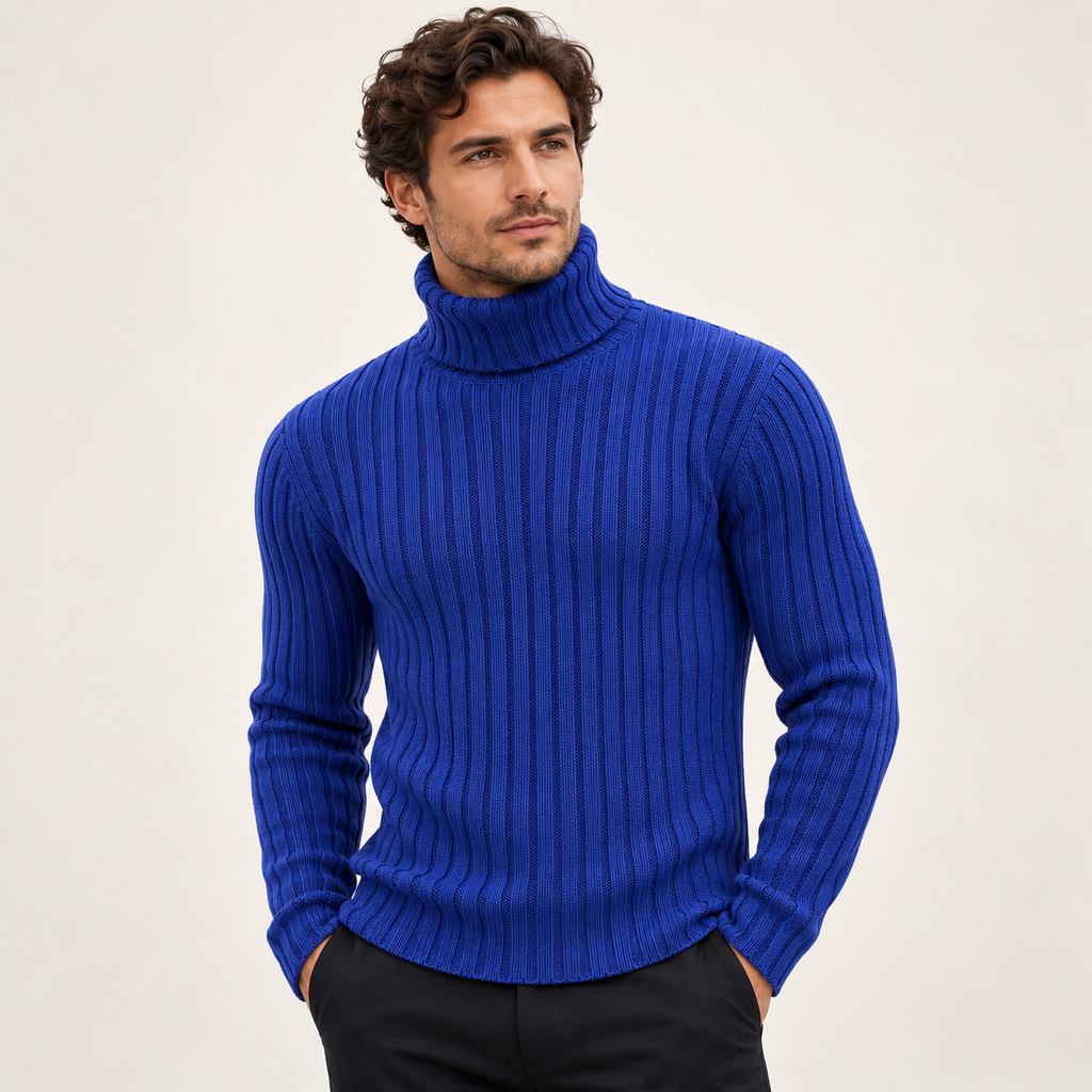 Lawson | Mens Ribbed Jumper High Neck Knitted Pullover