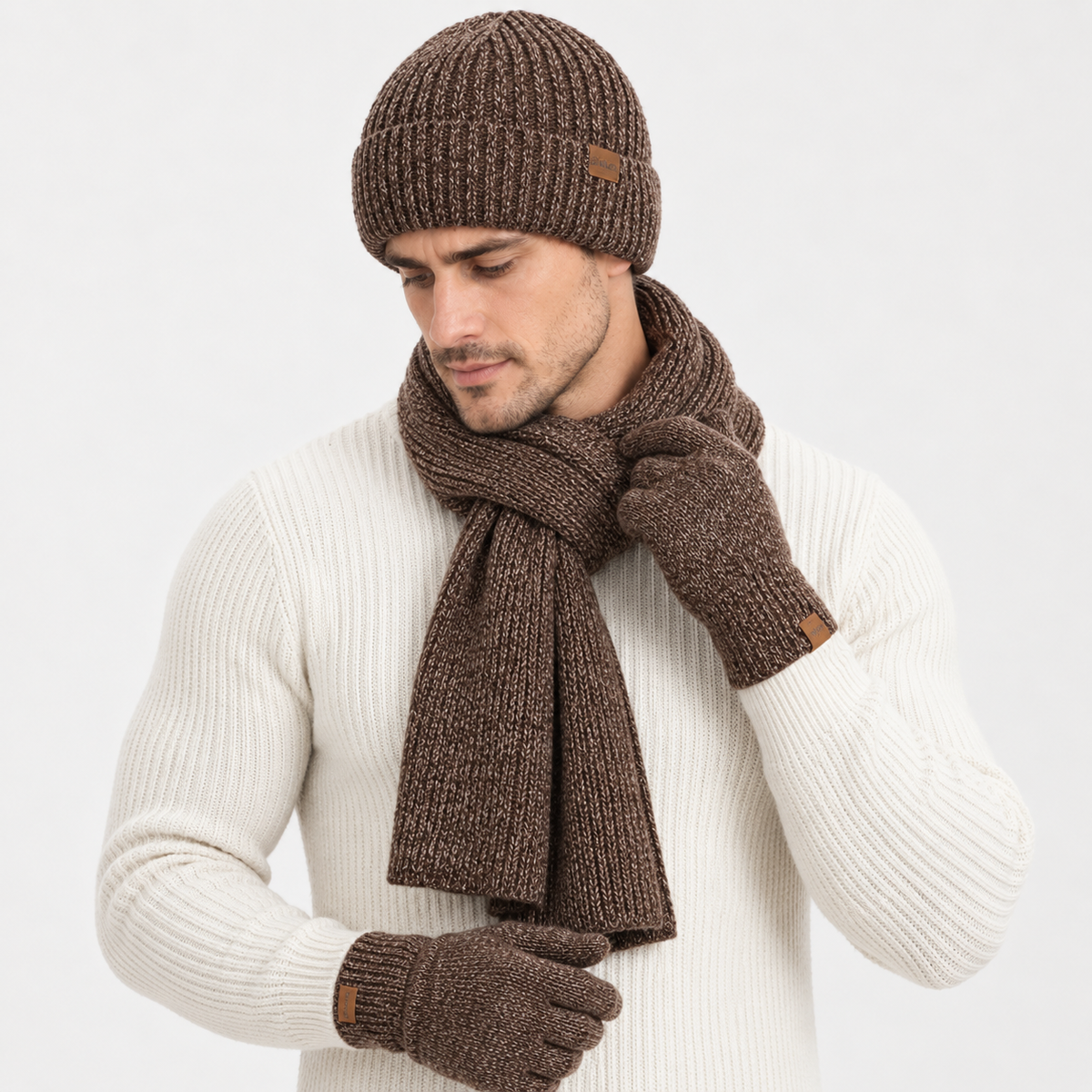 Otto - Knitted Beanie Hats for Men Winter Set