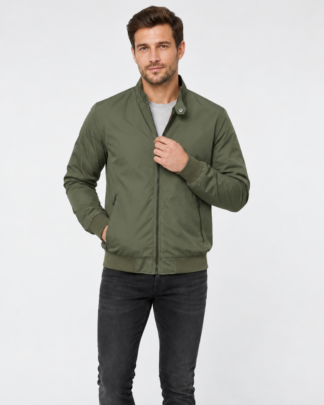 Maddox - Classic Bomber Jacket Men with Ribbed Trim