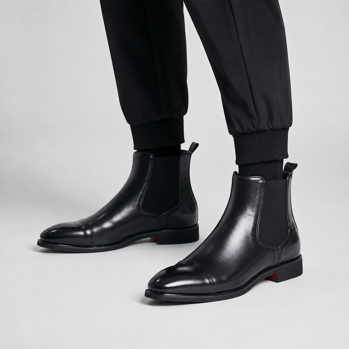 Nico - Pointed-Toe Mens Leather Chelsea Boots