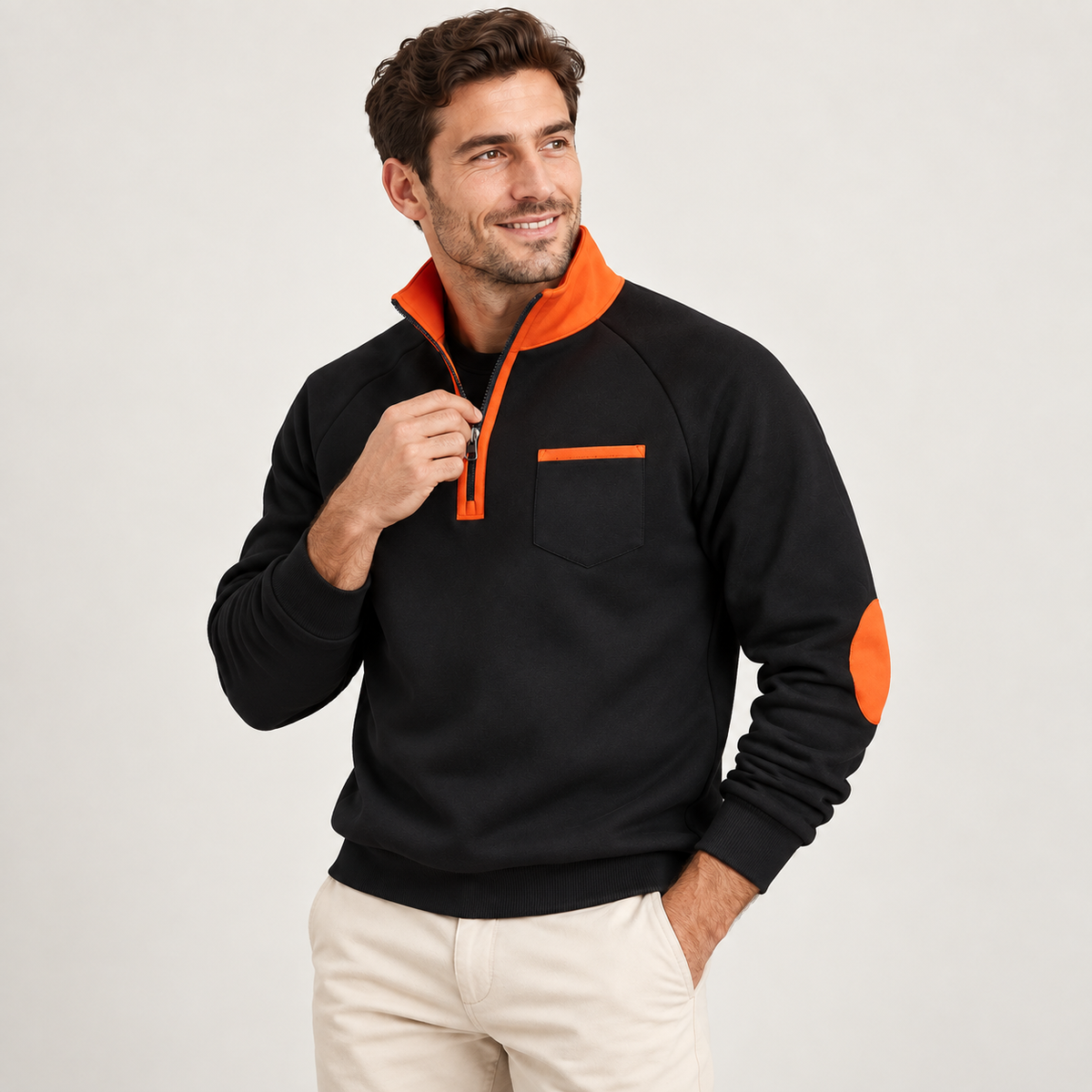 Ambrose - Stand Collar Mens Quarter Zip Jumper