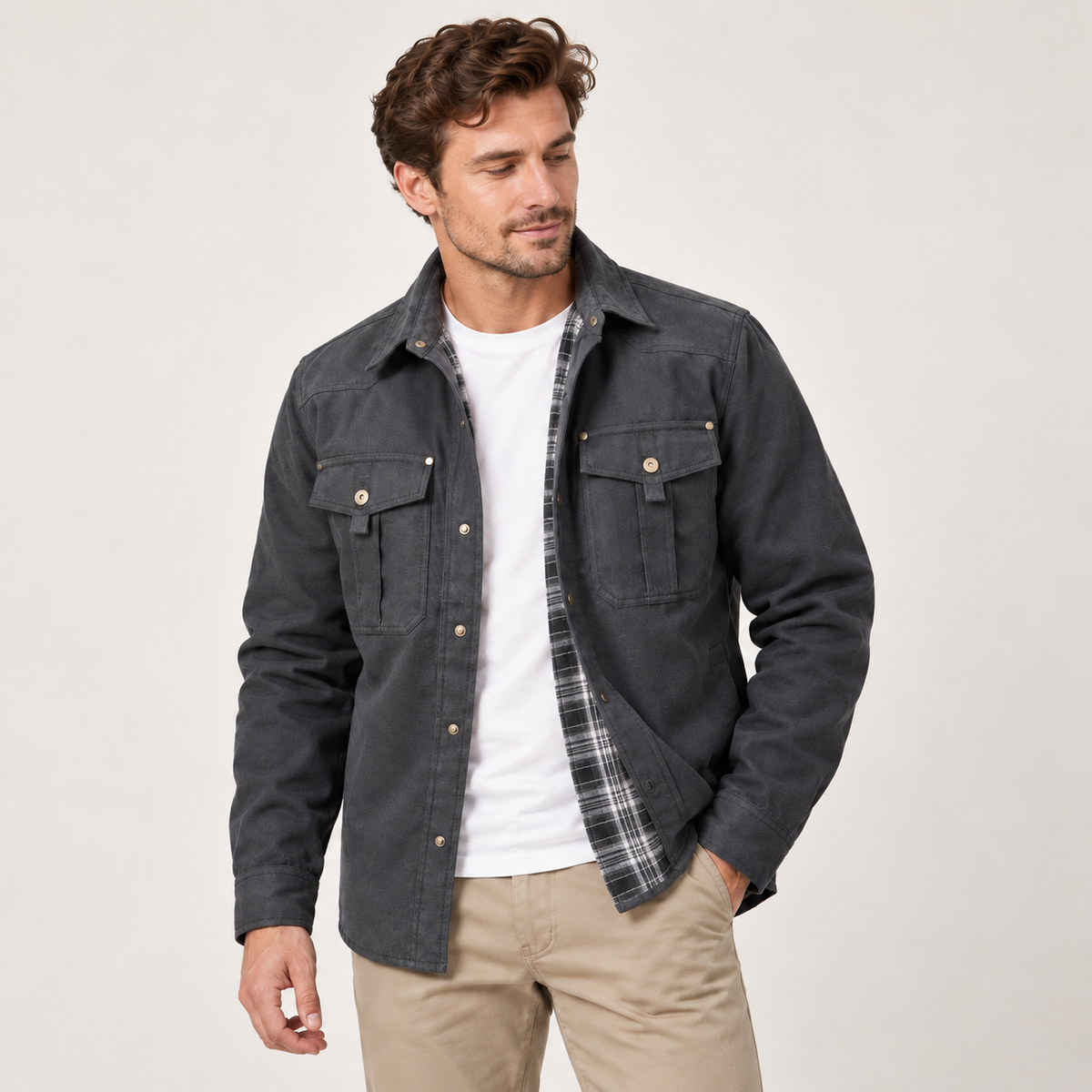 Valter - Flannel-Lined Overshirt Jacket for Men