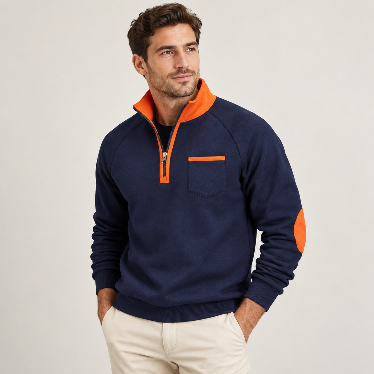 Ambrose - Stand Collar Mens Quarter Zip Jumper
