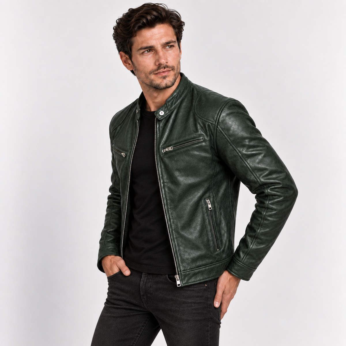 Lucien - Sophisticated Leather Jacket Men Faux Leather Style