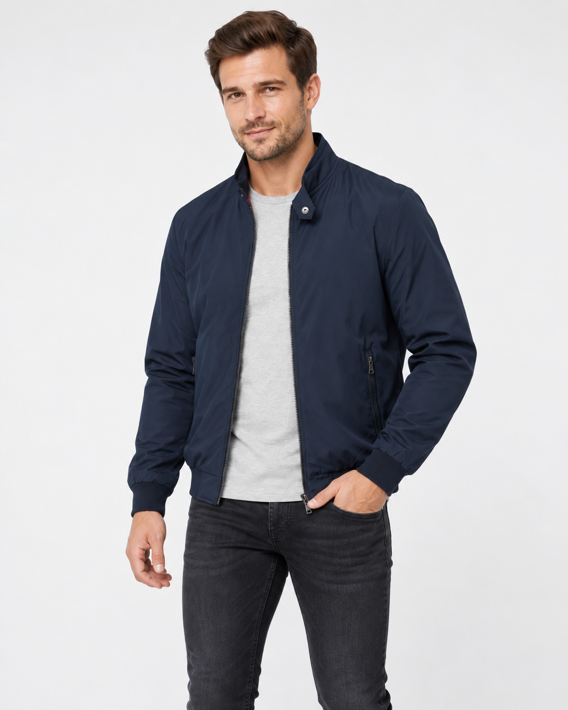 Maddox - Classic Bomber Jacket Men with Ribbed Trim