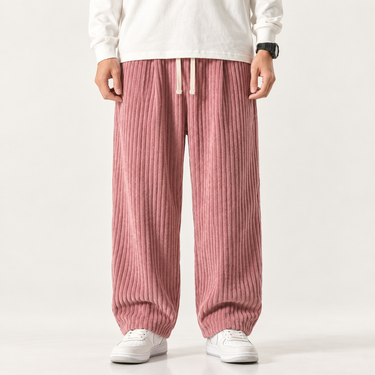 Rory | Wide Leg Trousers Men Corduroy Textured
