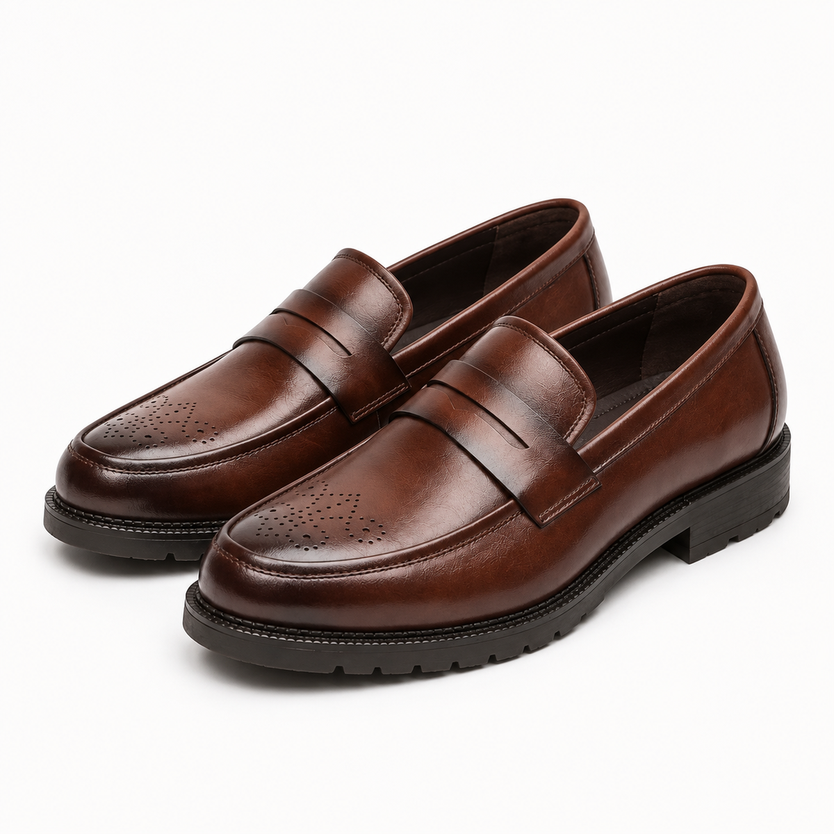 Osgood | Mens Penny Loafers Brogue Detail