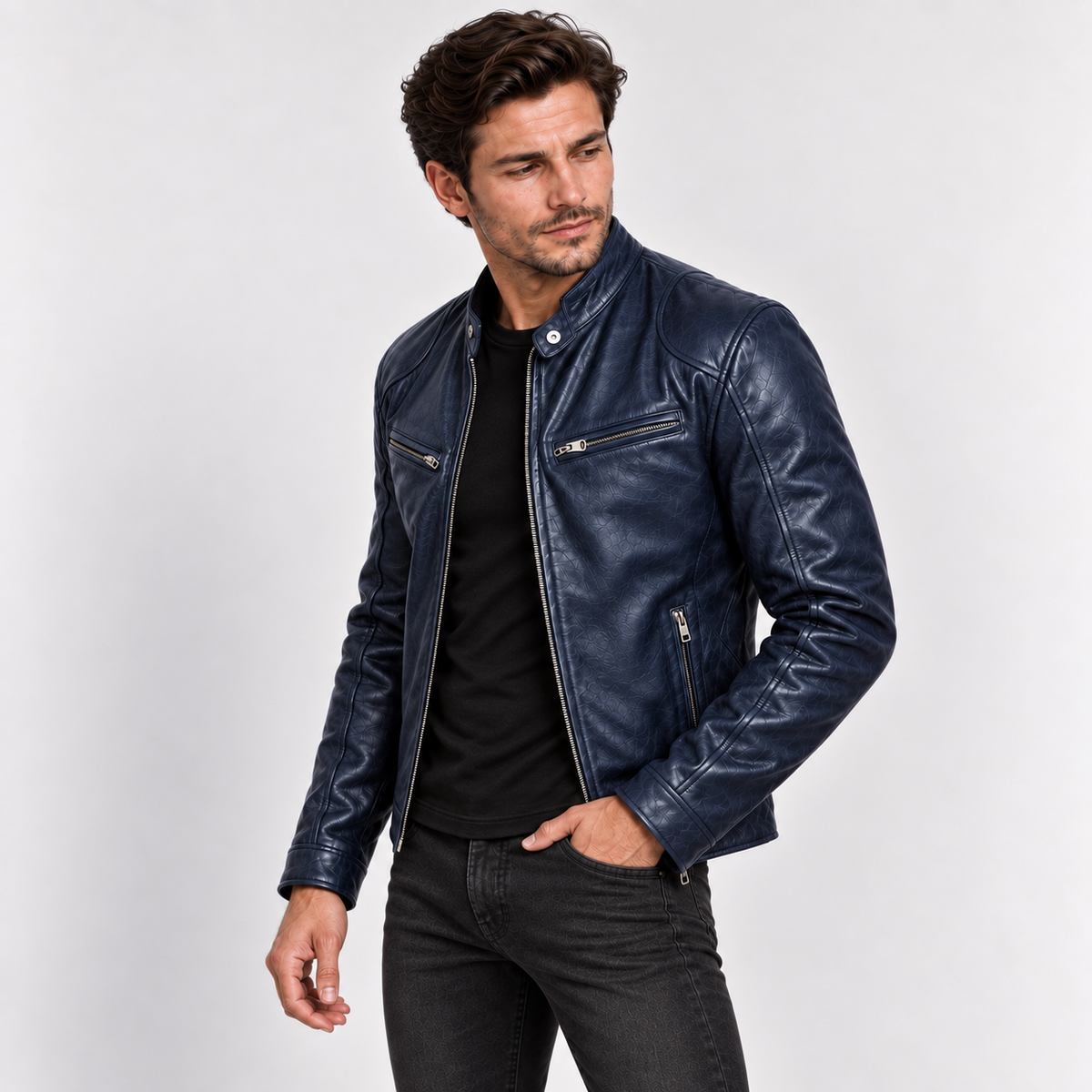 Lucien - Sophisticated Leather Jacket Men Faux Leather Style