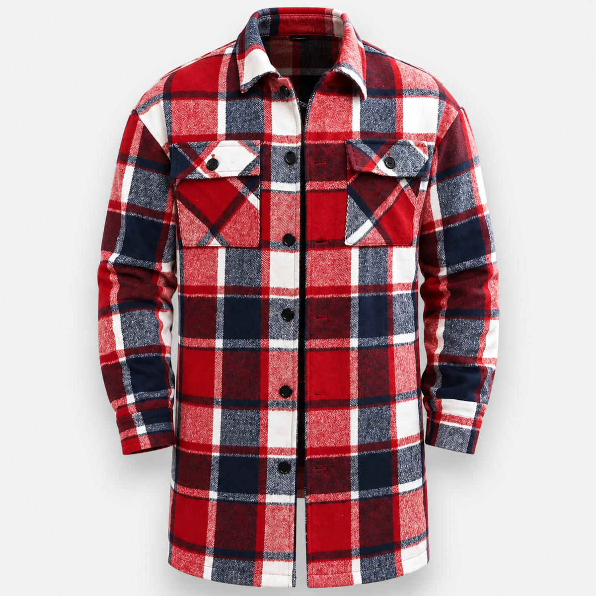 Reece | Mens Overshirt Rugged Checked Lapel Collar
