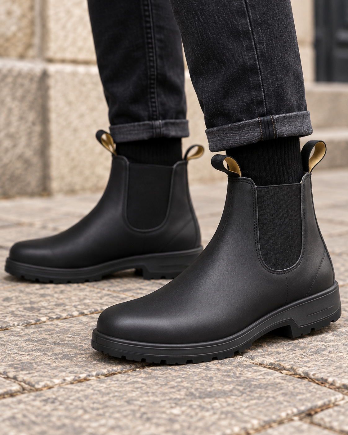 Cedric - Classic Men's Leather Slip-On Chelsea Boots