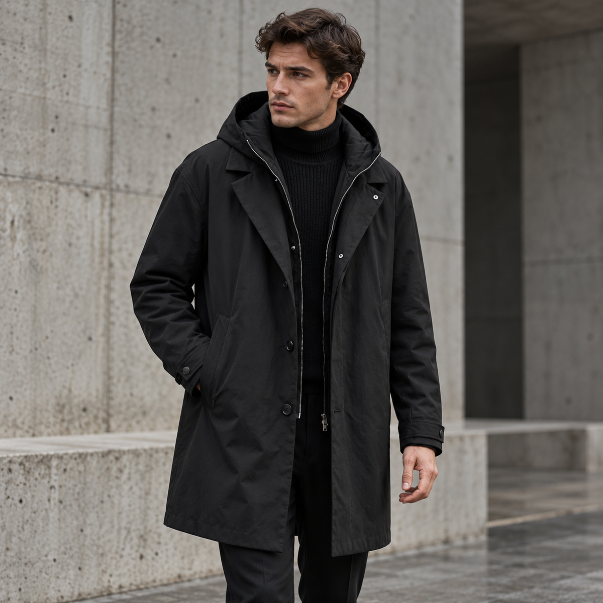 Nikolai | Long Hooded Puffer Coat