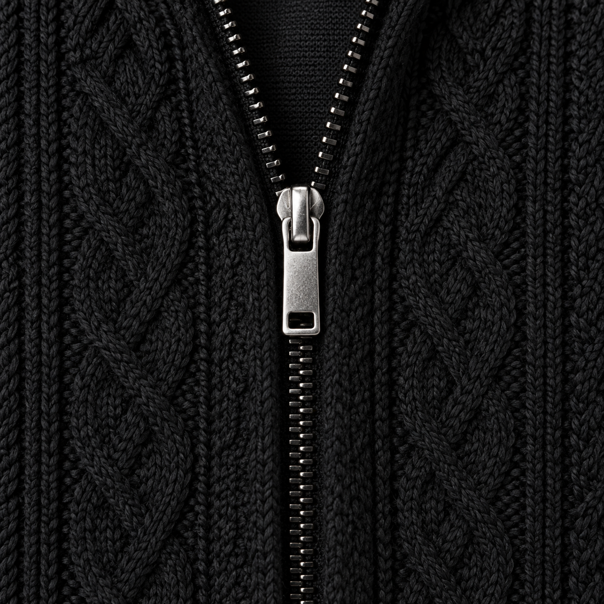 Emrys - Men's Textured Zip Cardigan with Stand Collar