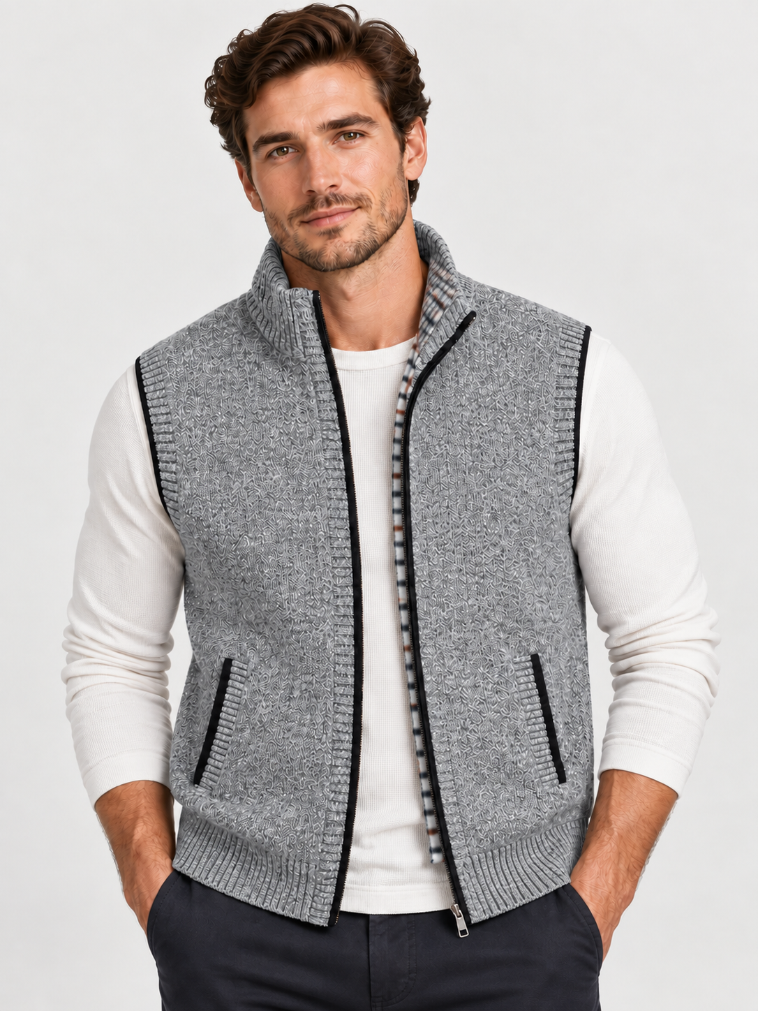 Cassian | Mens Body Warmer Gilet Zip-Up Lined