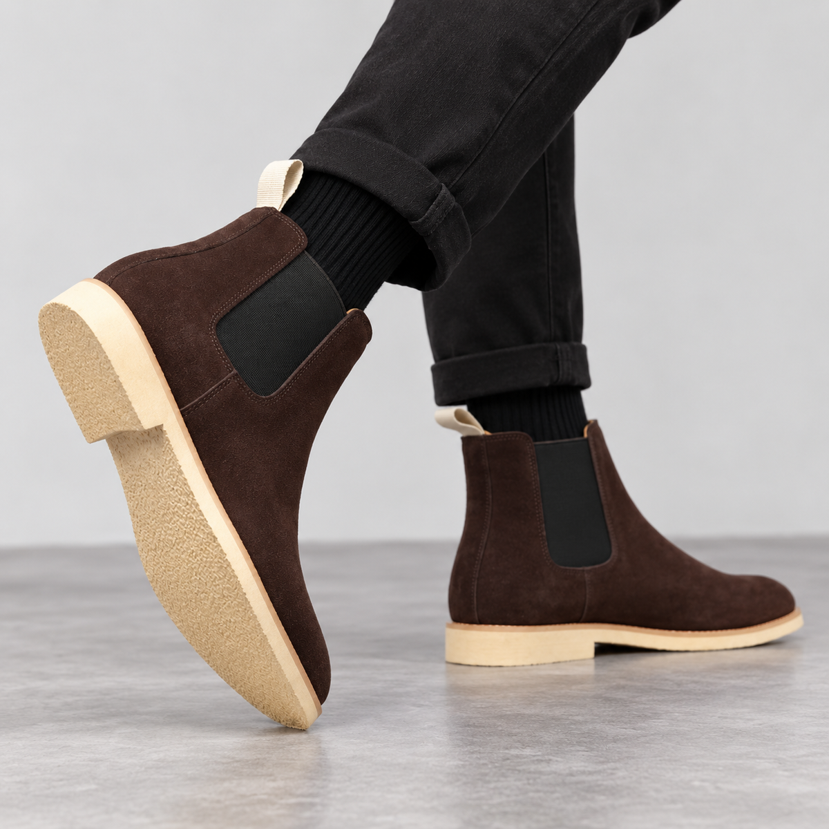 Lucien - Sophisticated Men's Suede Slip-On Chelsea Boots