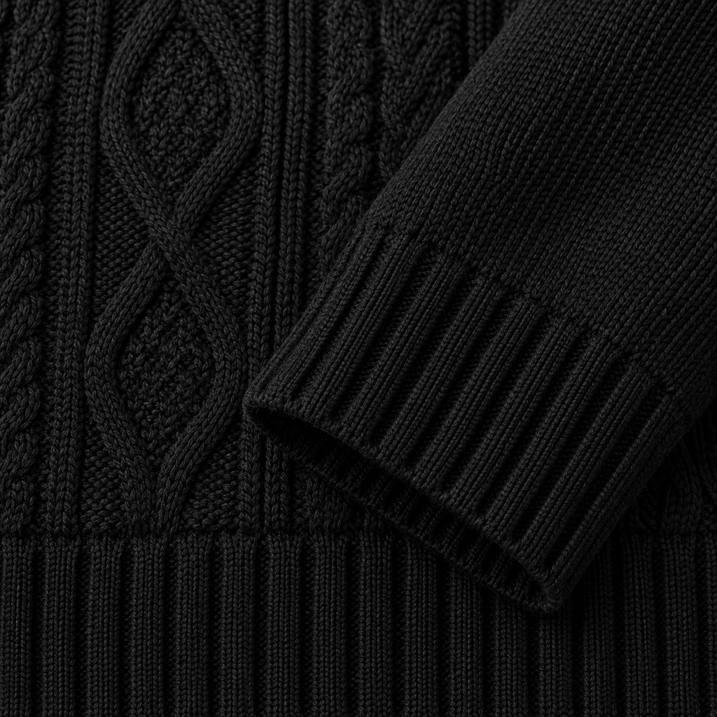 Emrys - Men's Textured Zip Cardigan with Stand Collar