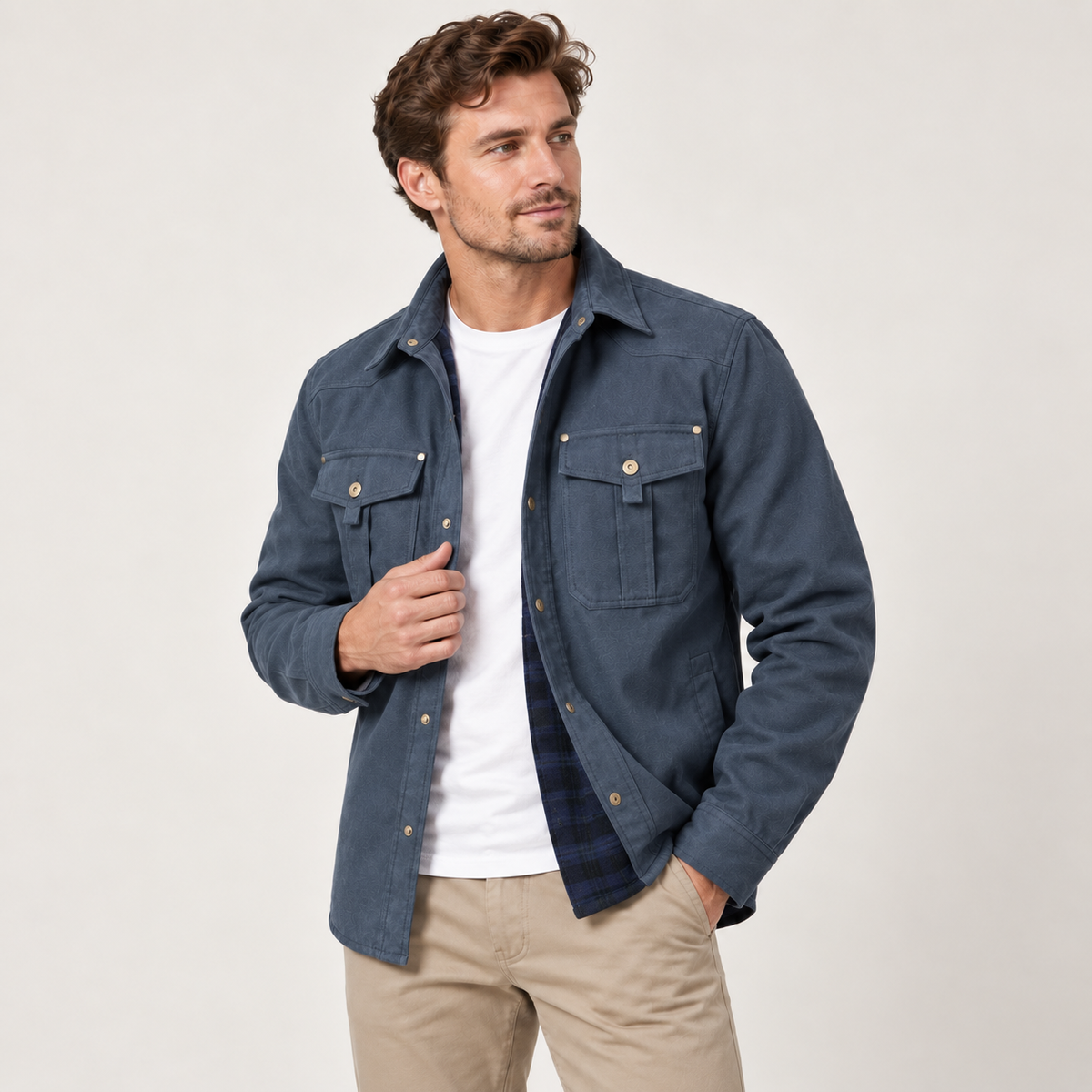 Valter - Flannel-Lined Overshirt Jacket for Men