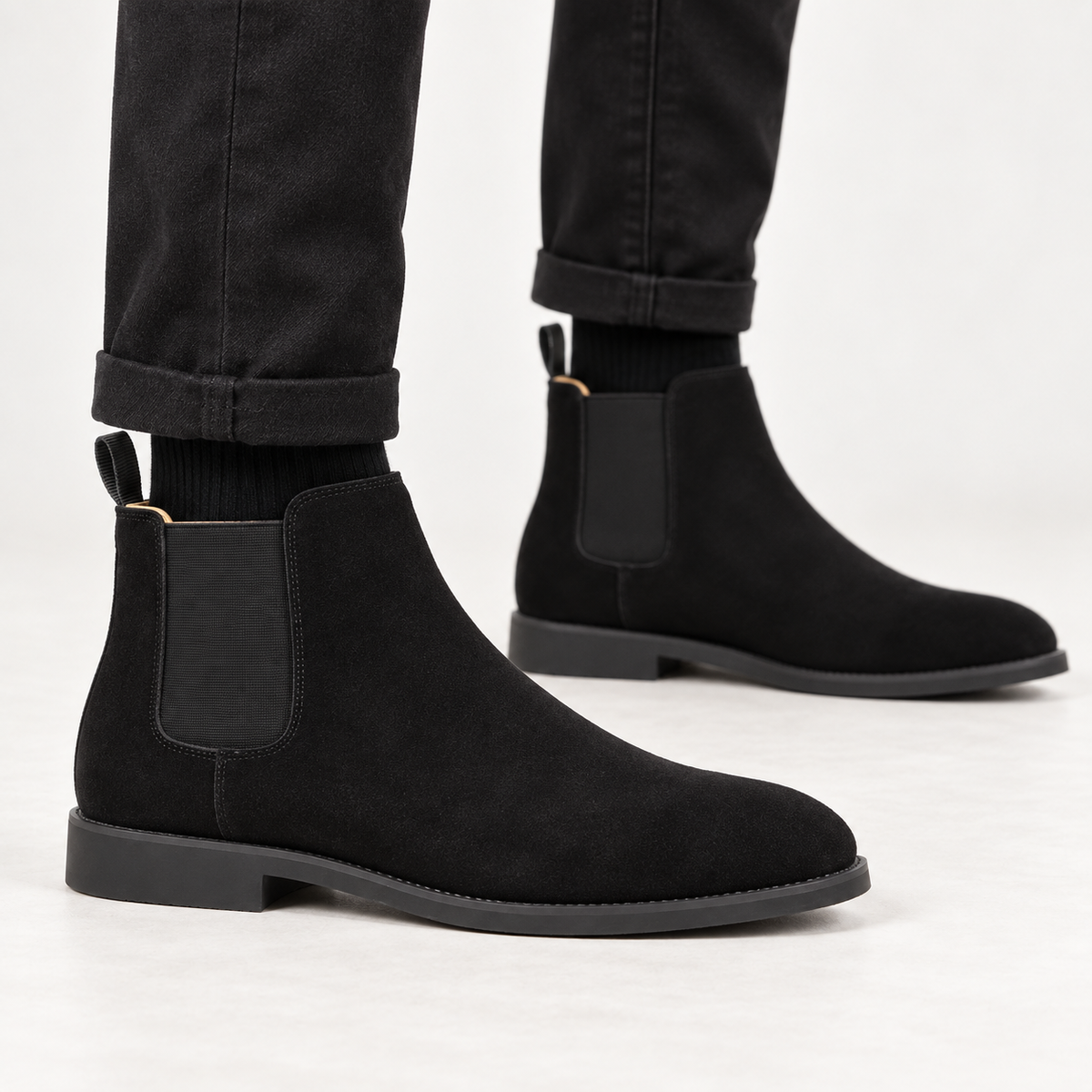 Lucien - Sophisticated Men's Suede Slip-On Chelsea Boots