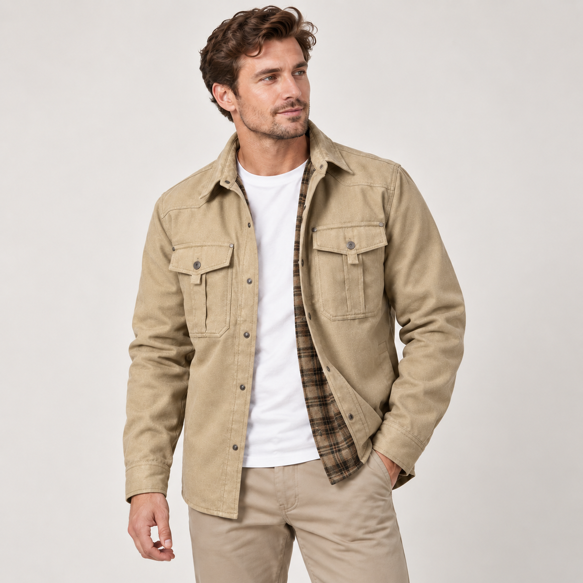 Valter - Flannel-Lined Overshirt Jacket for Men