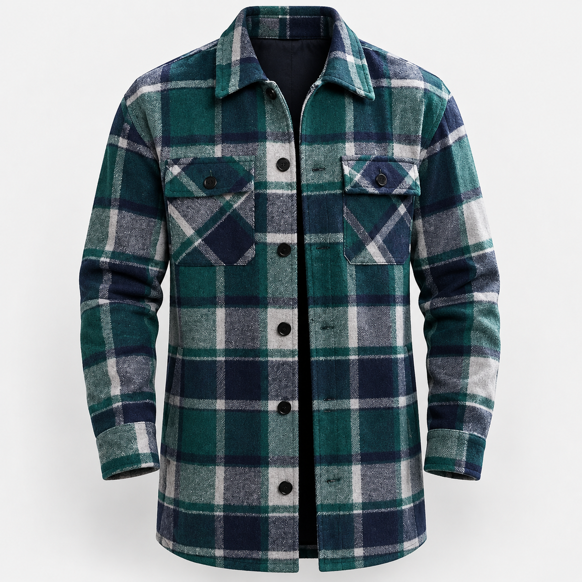 Reece | Mens Overshirt Rugged Checked Lapel Collar