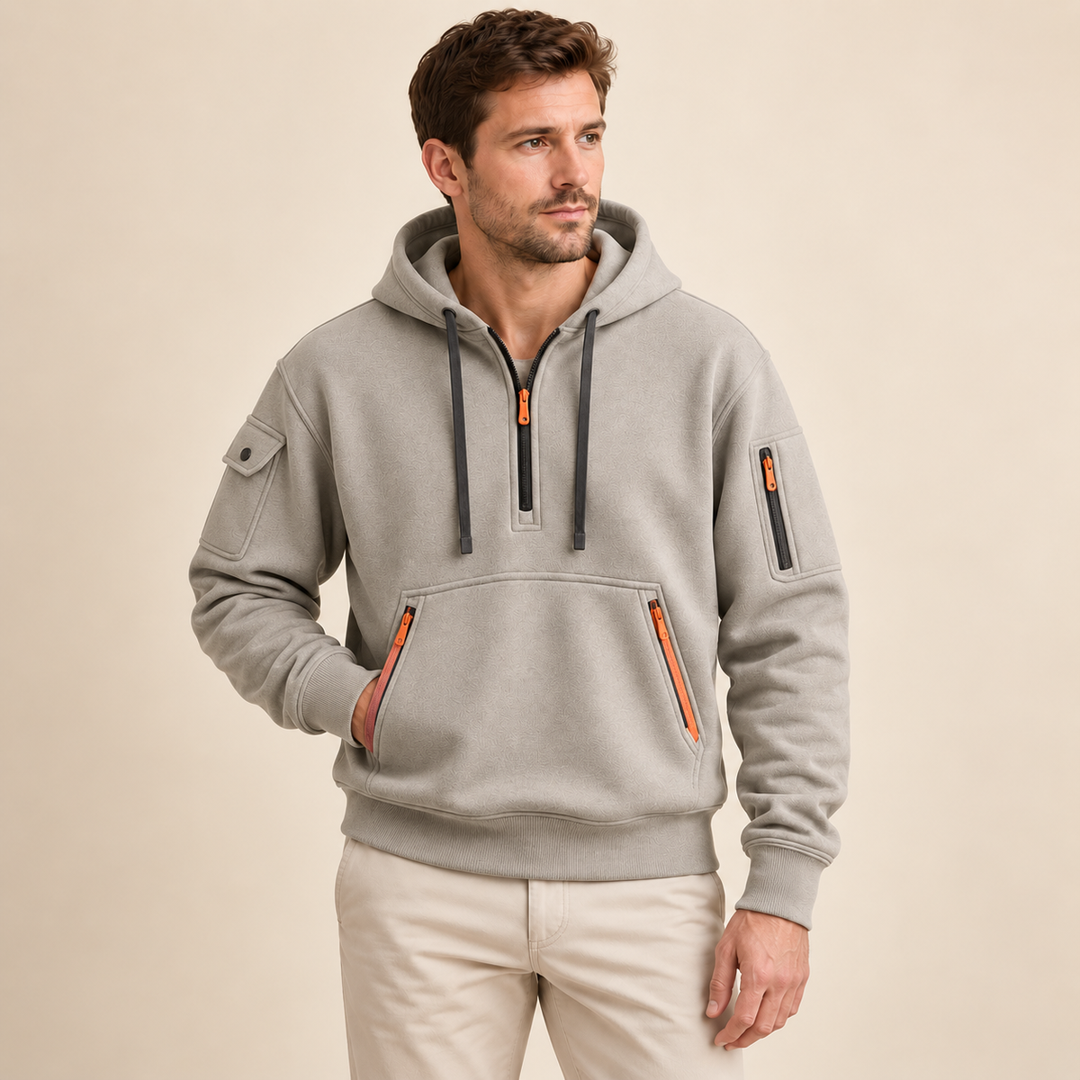Stellan - Men's Fleece Half Zip Hoodie Jacket