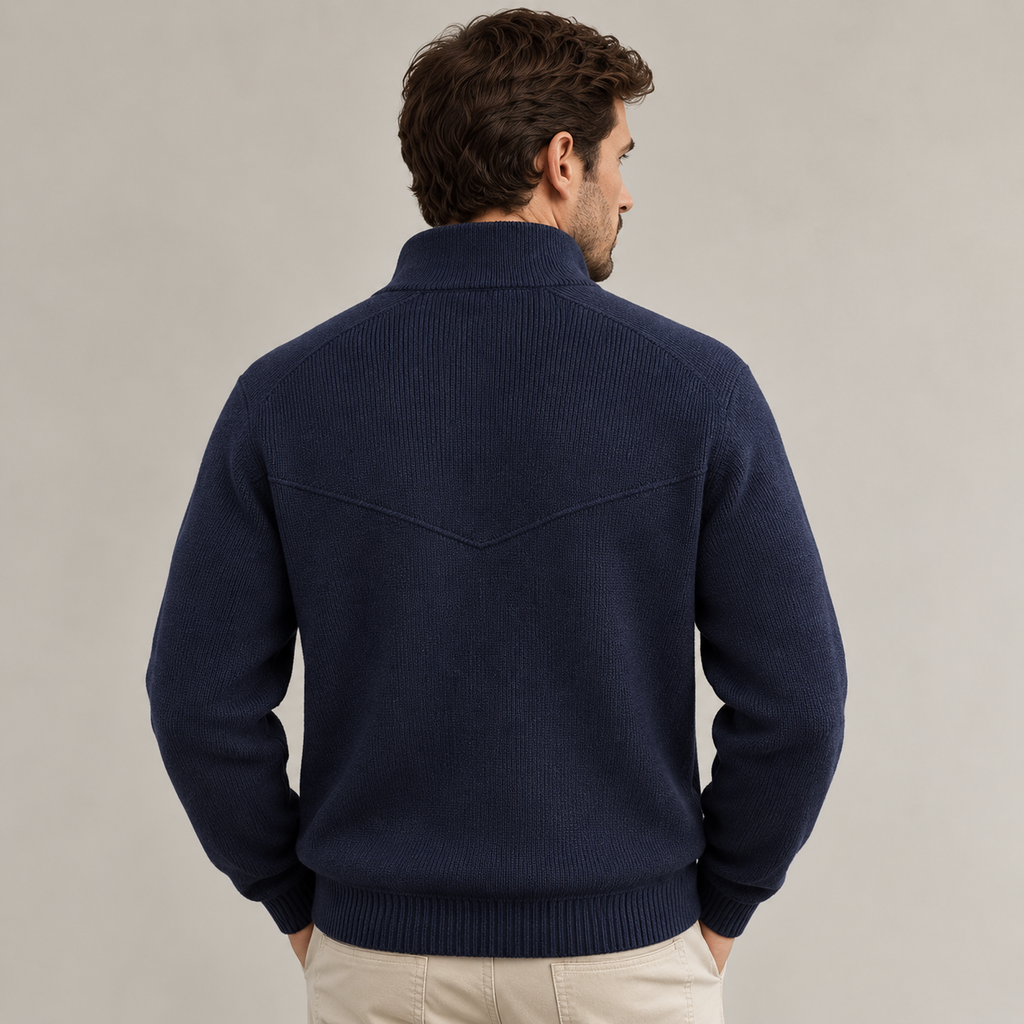 Ambrose | Mens Cardigan Zip Up Stand Collar