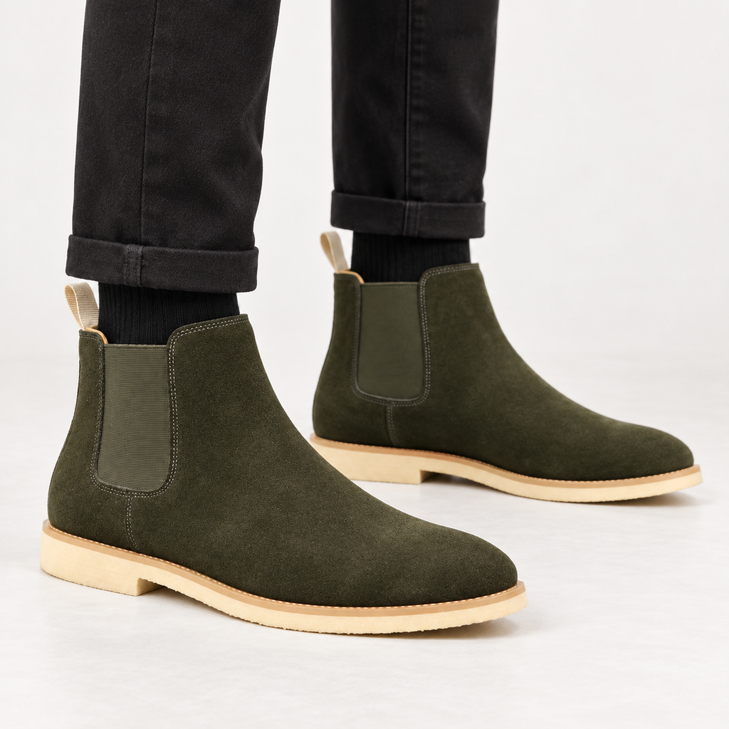 Lucien - Sophisticated Men's Suede Slip-On Chelsea Boots