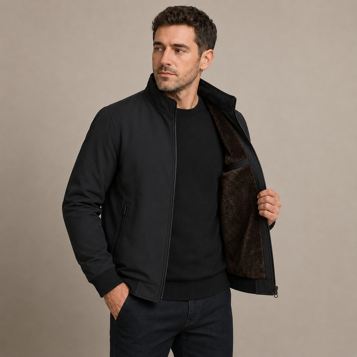 Adrian - Men's Waterproof Jacket with Thermal Fleece