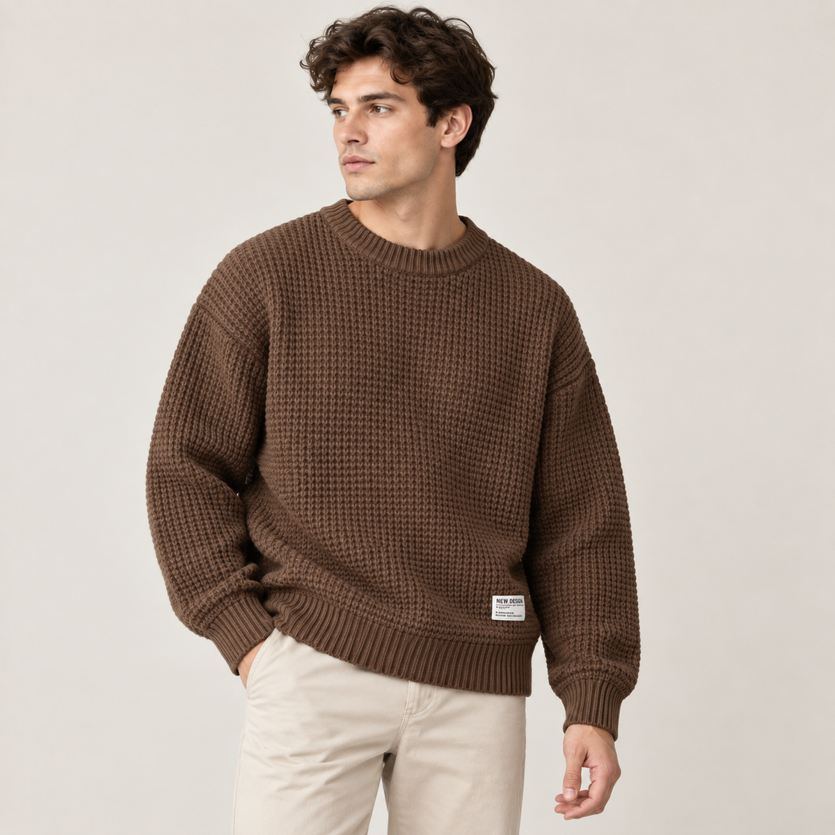 Nils - Textured Men's Chunky Knit Jumper