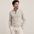 Wesley - Ribbed Mens Quarter Zip Jumper