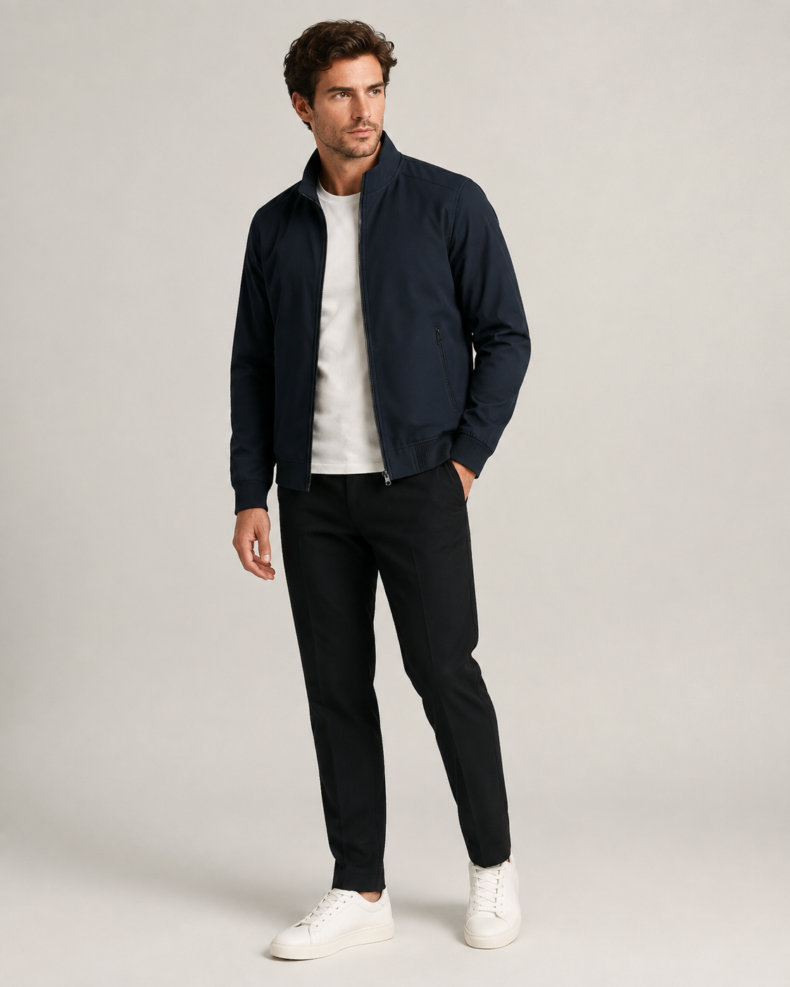 Rowan – Men’s Midnight Navy Lightweight Zip Jacket
