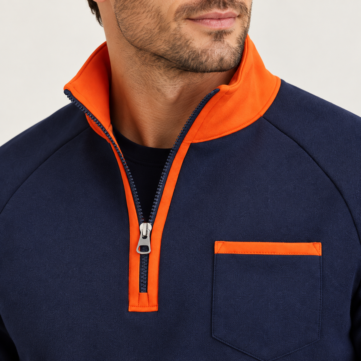 Ambrose - Stand Collar Mens Quarter Zip Jumper