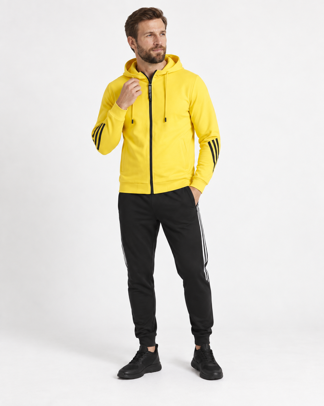 Oskar - Timeless Men's Grey Cotton-Blend Zip Tracksuit