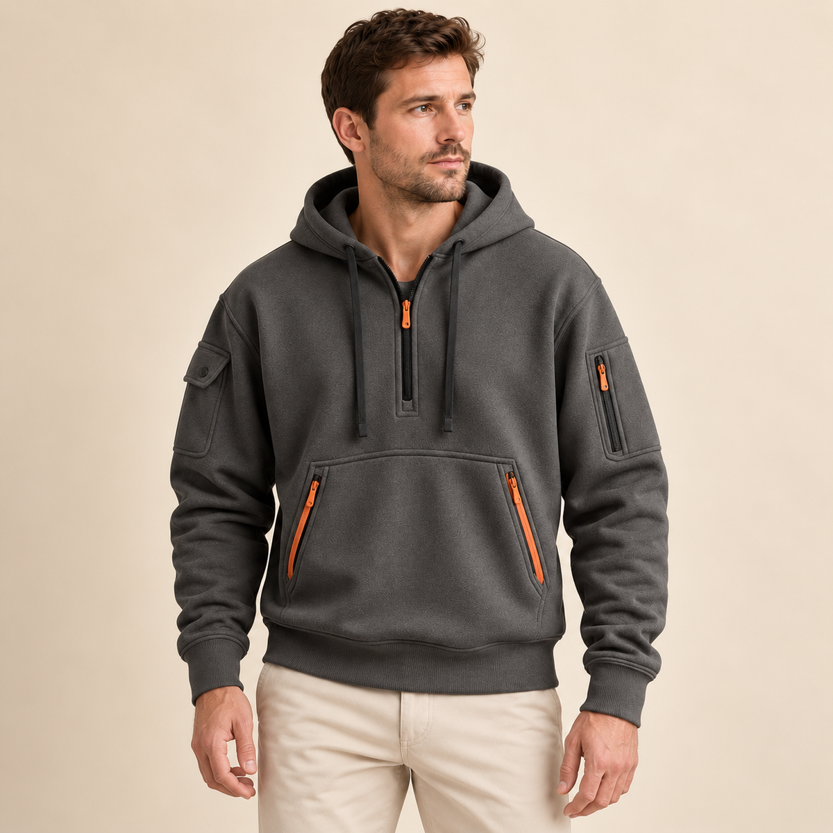 Stellan - Men's Fleece Half Zip Hoodie Jacket