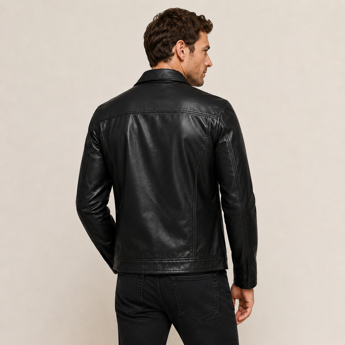 Evander - Classic Men's Black Leather Jacket