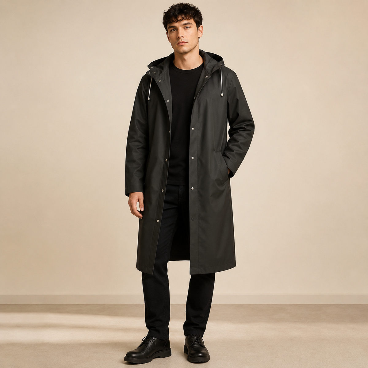 Silas - Hooded Men's Rain Coat