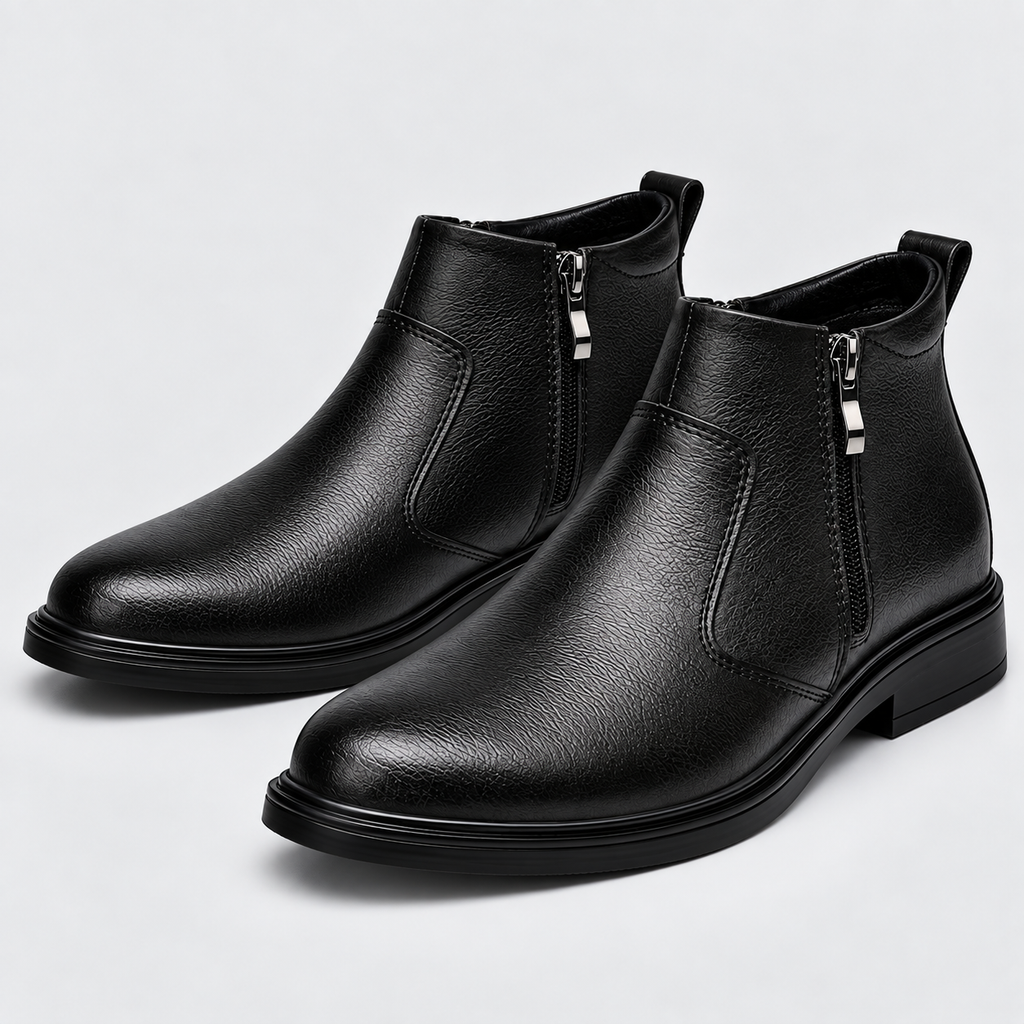 Conrad | Mens Winter Boots Warm Lined Zip Up Ankle Boots