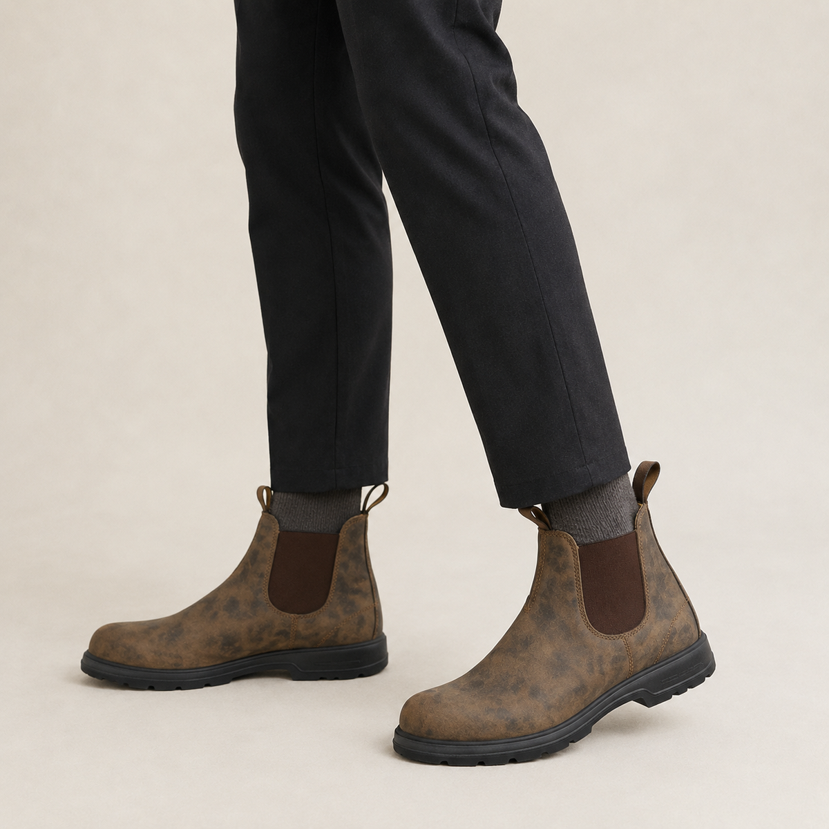 Emil - Leather Chelsea Boots Men with Rugged Sole