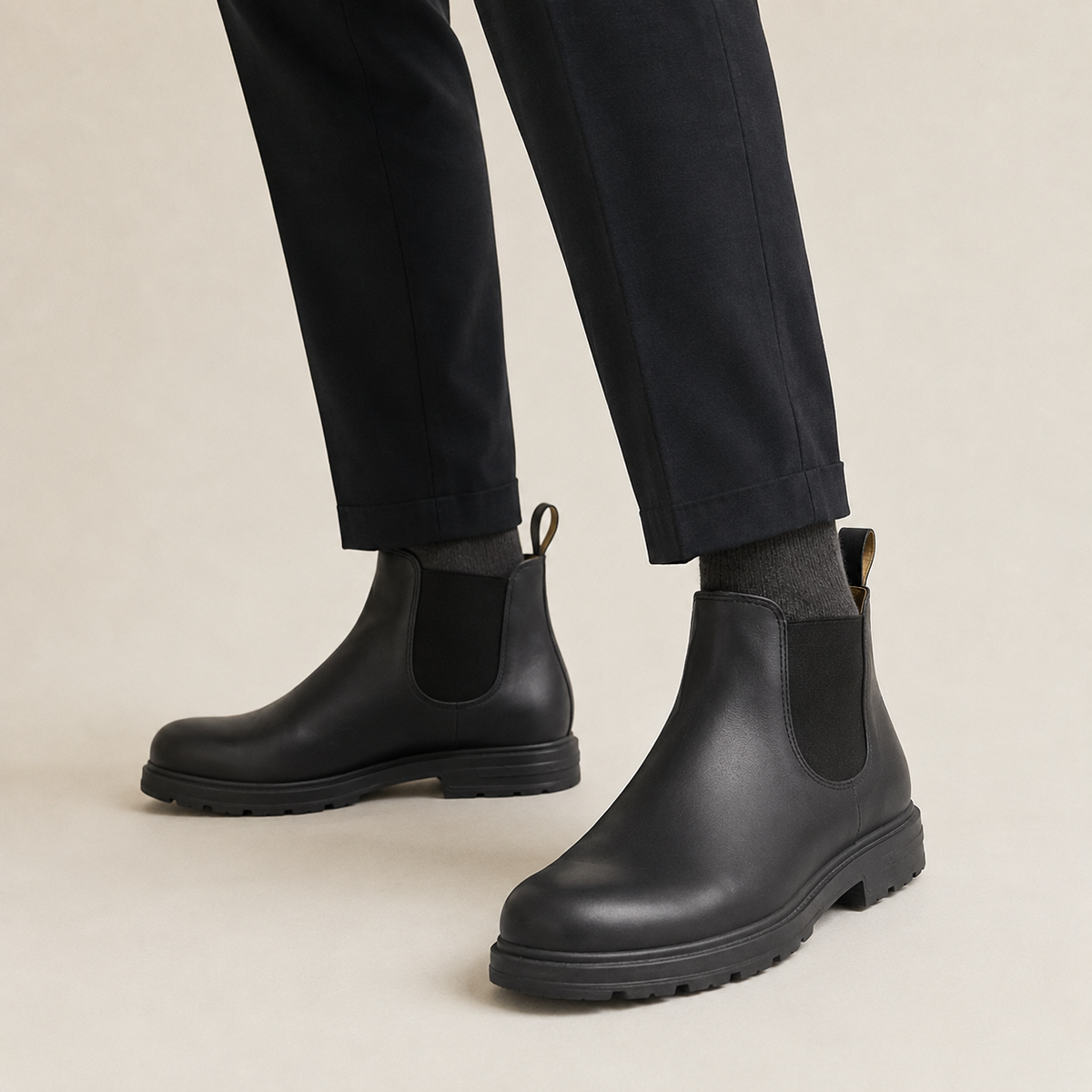 Emil - Leather Chelsea Boots Men with Rugged Sole