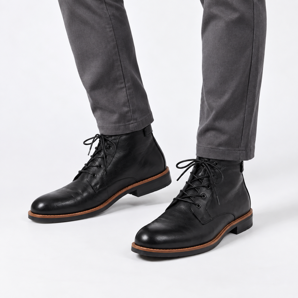 Dorian | Men's Cushioned Lace-Up Ankle Boots – Classic Smart Casual Everyday Dress Boots