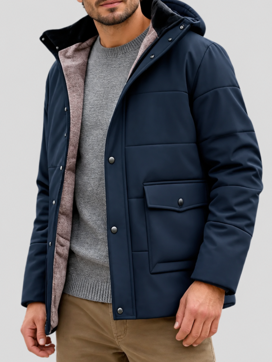 Alaric | Fleece-Lined Hooded Winter Jacket