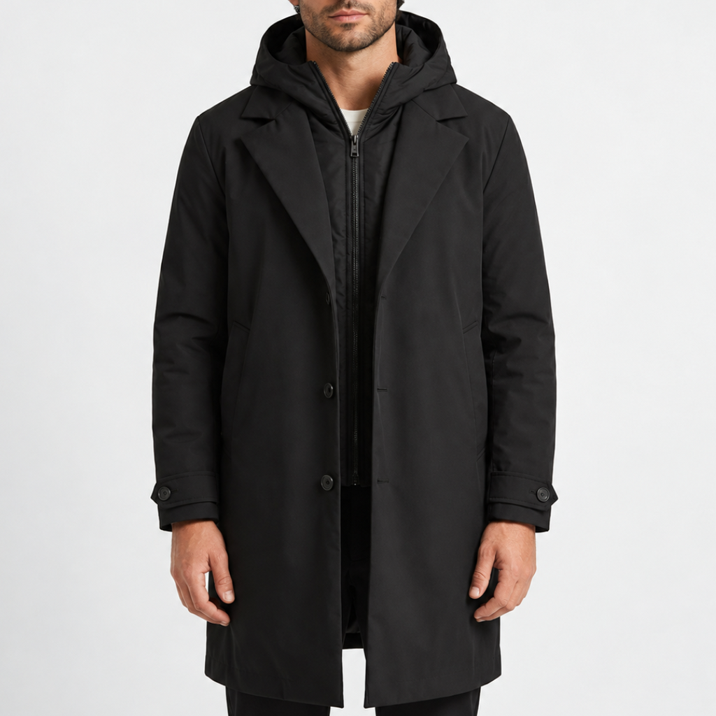 Alistair | Layered Hooded Longline Coat