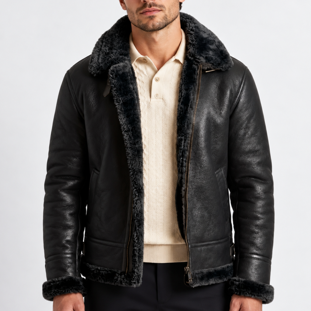 Dominic | Men's Textured Tailored Winter Coat – Warm Smart Casual Business Overcoat