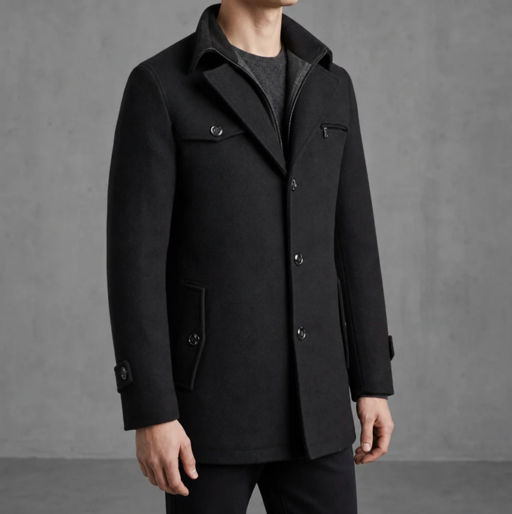 Marco | Mid-Length Wool Pea Coat