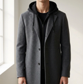 Dorian | Men's Classic Wool-Blend Hooded Overcoat for Smart Casual Wear