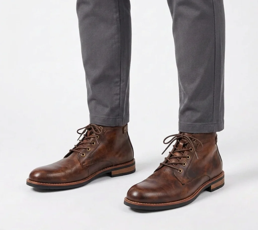 Dorian | Men's Cushioned Lace-Up Ankle Boots – Classic Smart Casual Everyday Dress Boots