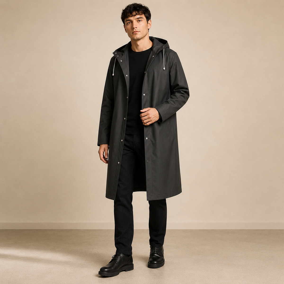 Silas - Hooded Men's Rain Coat